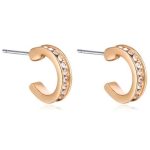 Kruhové náušnice s českým krištáľom, šampanské