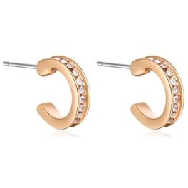 Kruhové náušnice s českým krištáľom, šampanské