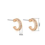 Kruhové náušnice s českým krištáľom, šampanské