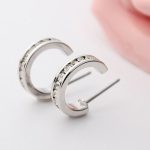 Kruhové náušnice s českým krištáľom, rhodium