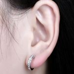 Kruhové náušnice s českým krištáľom, rhodium