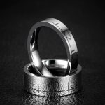 Nerezový pánsky snubný prsteň, s EKG signálom, veľkosť 10