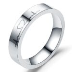 Nerezový dámsky snubný prsteň s EKG signálom, veľkosť 6