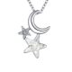 Náhrdelník s príveskom mesiac-hviezda, zdobený kryštálmi Swarovski, krištáľ