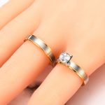 Nerezový dámsky svadobný prsteň so zirkónovým kryštálom, veľkosť 6