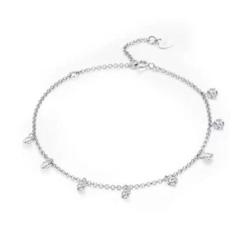 Ezüst karkötő cirkóniumkristály fityegőkkel