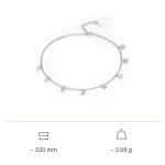 Strieborný náramok s cirkónovými príveskami