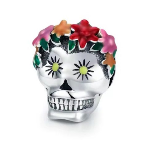 Ezüst charm, koponya