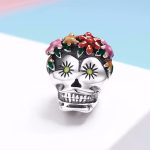 Ezüst charm, koponya