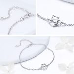 Strieborný náramok s mačkou