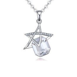   Náhrdelník s príveskom hviezda, zdobený kryštálmi Swarovski, krištáľ