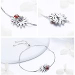 Strieborný náhrdelník s margarétkou a lienkou