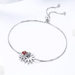 Strieborný náhrdelník s margarétkou a lienkou