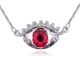 Náhrdelník s príveskom na tvarovanie očí, zdobený kryštálmi Swarovski, červená