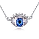 Náhrdelník s príveskom na tvarovanie očí, zdobený kryštálmi Swarovski, zafírovo modrá