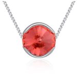 Náhrdelník zdobený okrúhlymi kryštálmi Swarovski, červený