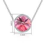 Náhrdelník zdobený okrúhlymi kryštálmi Swarovski, ružový