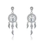 Ezüst fülbevaló, álomfogó