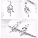 Ezüst fülbevaló, álomfogó