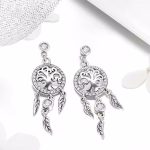 Ezüst fülbevaló, álomfogó