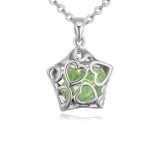 Náhrdelník s príveskom v tvare hviezdy, český krištáľ, peridot