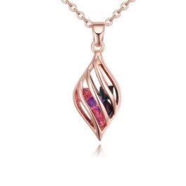   Náhrdelník s príveskom v tvare kvapky, český krištáľ, viacfarebný