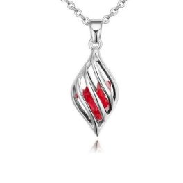   Náhrdelník s príveskom v tvare kvapky, český krištáľ, červený