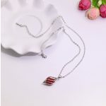 Náhrdelník s príveskom v tvare kvapky, český krištáľ, červený