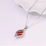 Náhrdelník s príveskom v tvare kvapky, český krištáľ, červený