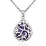 Náhrdelník s ažúrom, prívesok v tvare kvapky, český krištáľ, tanzanit