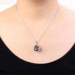 Náhrdelník s ažúrom, prívesok v tvare kvapky, český krištáľ, tanzanit