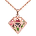 Náhrdelník s diamantovým kryštálovým príveskom, český krištáľ, viacfarebný