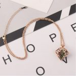 Náhrdelník s diamantovým kryštálovým príveskom, český krištáľ, viacfarebný