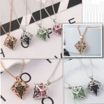 Náhrdelník s príveskom diamantový krištáľ, český krištáľ, peridot