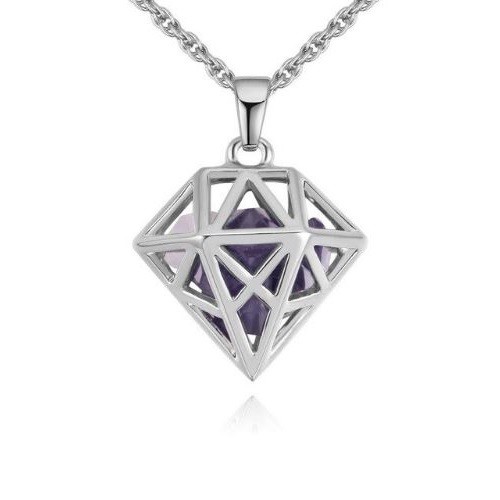 Náhrdelník s príveskom diamantový krištáľ, český krištáľ, tanzanit