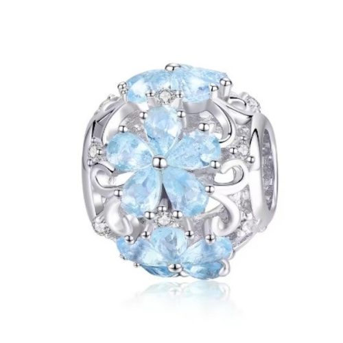 Ezüst charm, virág