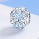 Ezüst charm, virág