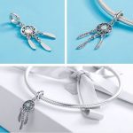 Strieborný lapač snov s farebným zirkónovým kryštálom