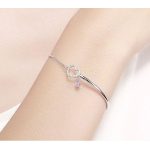 Strieborný náramok s dvoma srdiečkami