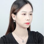 Náhrdelník s príveskom labuť, zdobený kryštálmi Swarovski, krištáľ