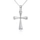 Náhrdelník s príveskom strieborný kríž, český krištáľ, biela