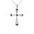 Náhrdelník s príveskom strieborný kríž, český krištáľ, čierny