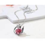 Súprava labutieho náhrdelníka a náušníc zdobená kryštálmi Swarovski, ružová