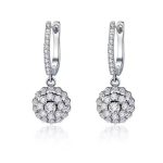 Ezüst fülbevaló, virág