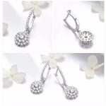 Ezüst fülbevaló, virág