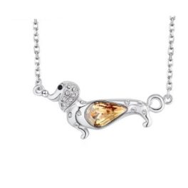   Náhrdelník s príveskom psíka zdobený kryštálmi Swarovski, GSHA