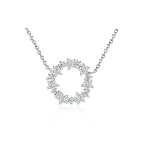 Strieborný náhrdelník s kvetinovým venčekom