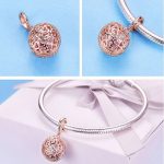 Strieborné kúzlo, prelamovaný kvet, ružové zlato