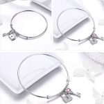 Strieborný náramok, zámok a kľúč