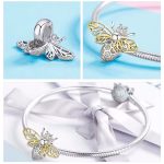 Ezüst charm, méhecske